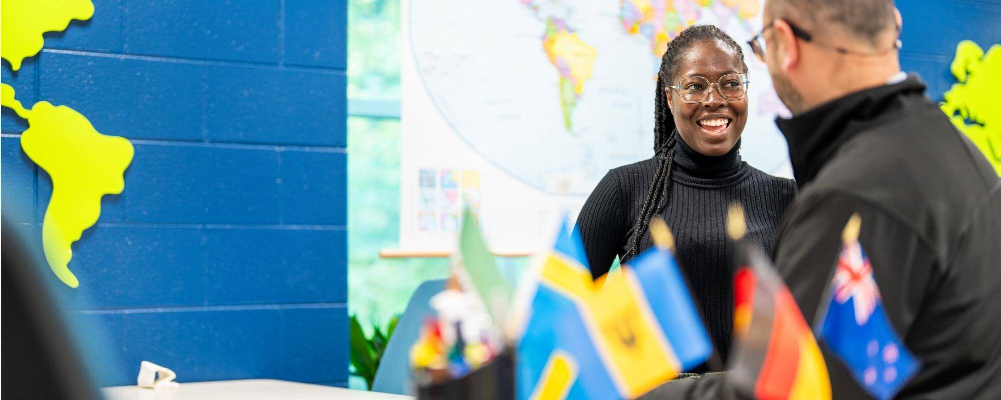 student advising session in the Padnos International Center